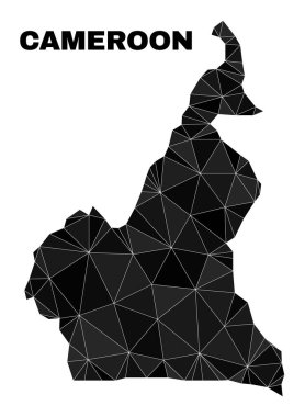 Vector Triangle Filled Cameroon Map