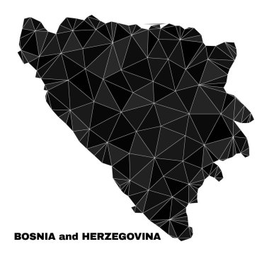Vector Triangle Filled Bosnia and Herzegovina Map