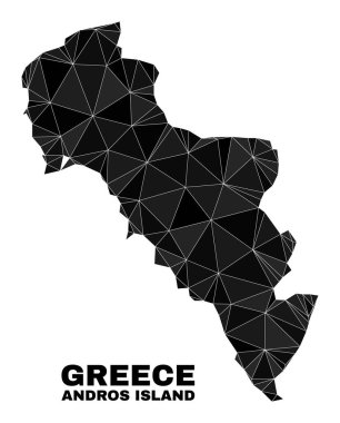 Vector Lowpoly Andros Island of Greece Map