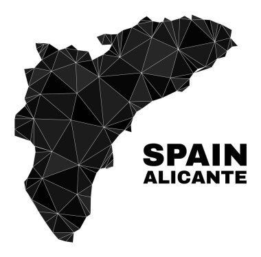 Vector Triangle Filled Alicante Province Map