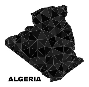 Vector Triangle Filled Algeria Map