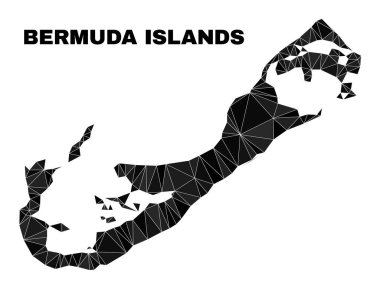 Vector Triangle Filled Bermuda Islands Map
