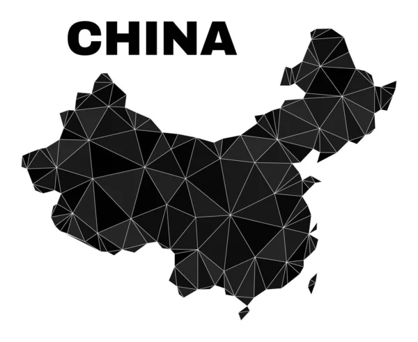Vector Lowpoly China Karte — Stockvektor