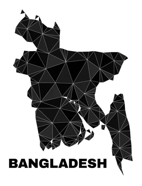 Vector Triangle Filled Bangladesh Map — Stock Vector