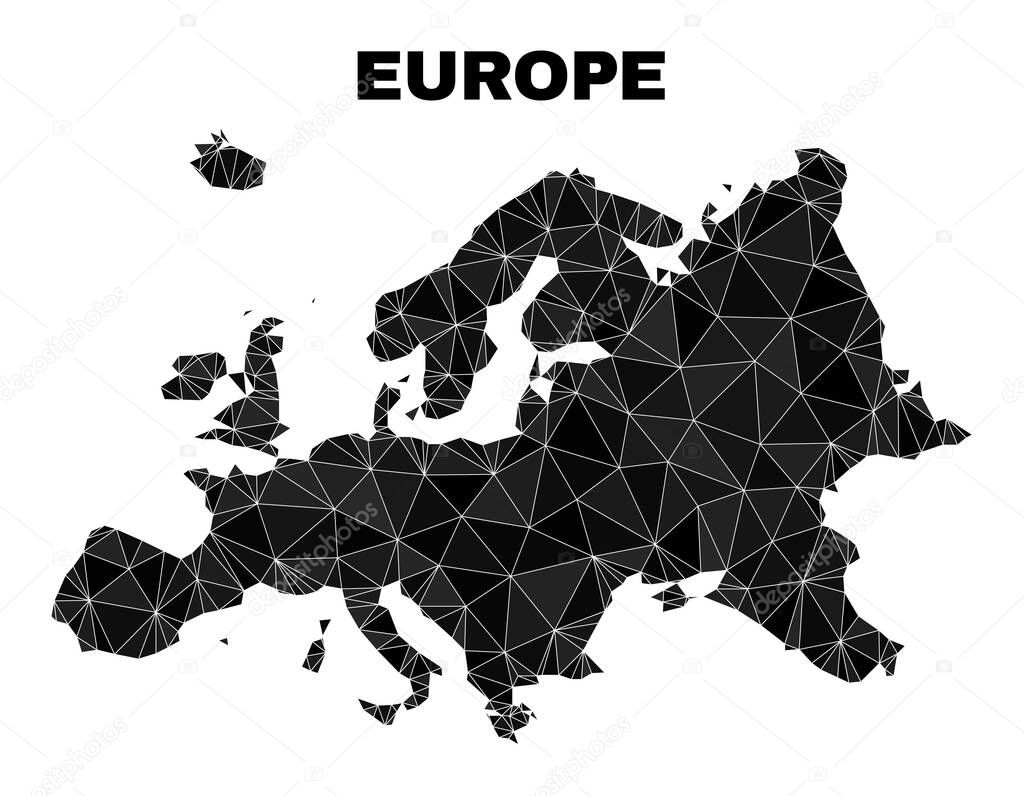 Vector Triangle Filled Europe Map