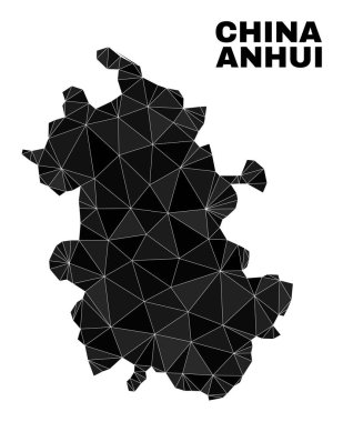 Vector Triangle Filled Anhui Province Map
