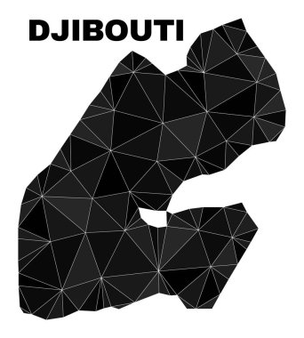 Vector Triangle Filled Djibouti Map