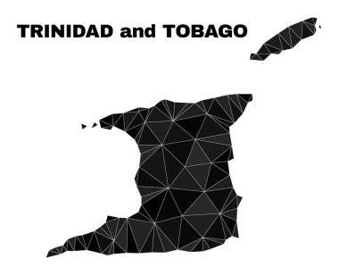 Vector Triangle Filled Trinidad and Tobago Map
