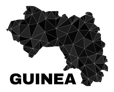 Vector Triangle Filled Republic of Guinea Map