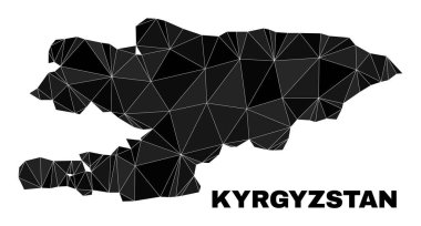 Vector Lowpoly Kyrgyzstan Map