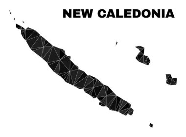 Vector Triangle Filled New Caledonia Islands Map