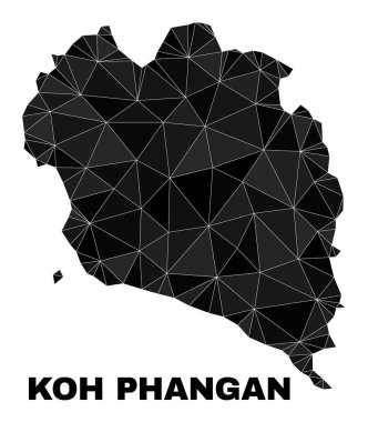 Vektör Üçgeni Doldurulmuş Koh Phangan Haritası