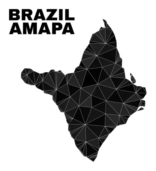 Vektorháromszög kitöltött Amapa állam térképe — Stock Vector