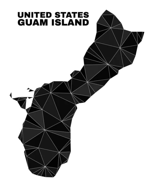 Vector Lowpoly Guam Island Mapa — Vector de stock