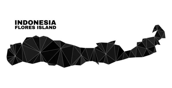 Vector Triángulo Lleno Isla Flores de Indonesia Mapa — Archivo Imágenes Vectoriales