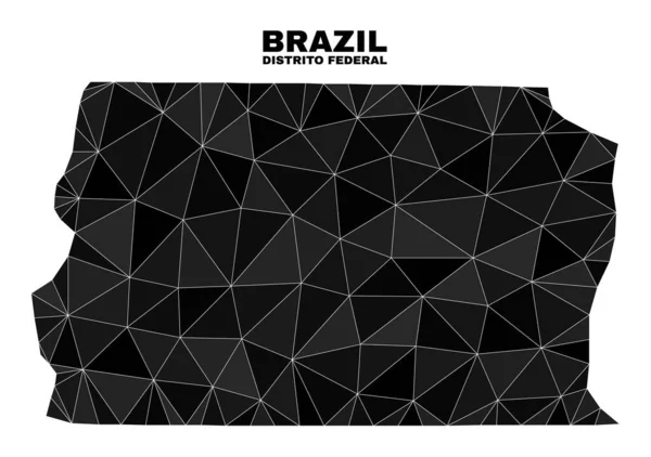 Carte fédérale vectorielle du Distrito du Brésil polygonal — Image vectorielle