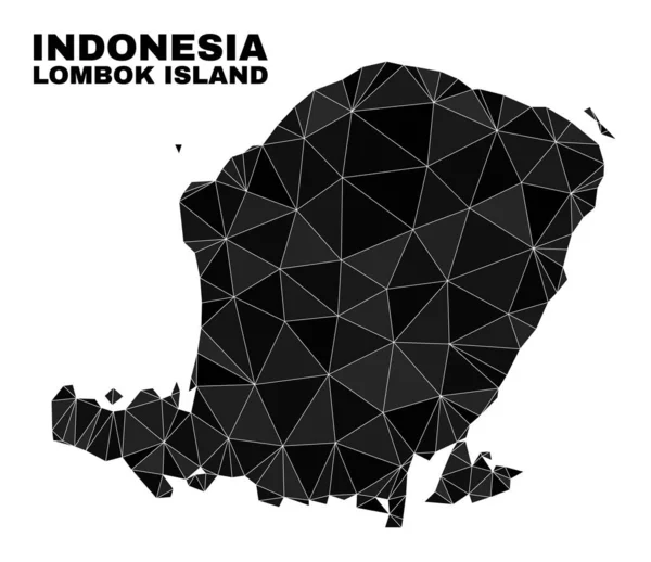 Vector Lowpoly Lombok Island Mapa — Archivo Imágenes Vectoriales