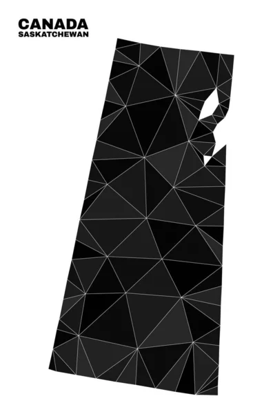 Mapa de la provincia de Saskatchewan lleno de triángulo vectorial — Vector de stock