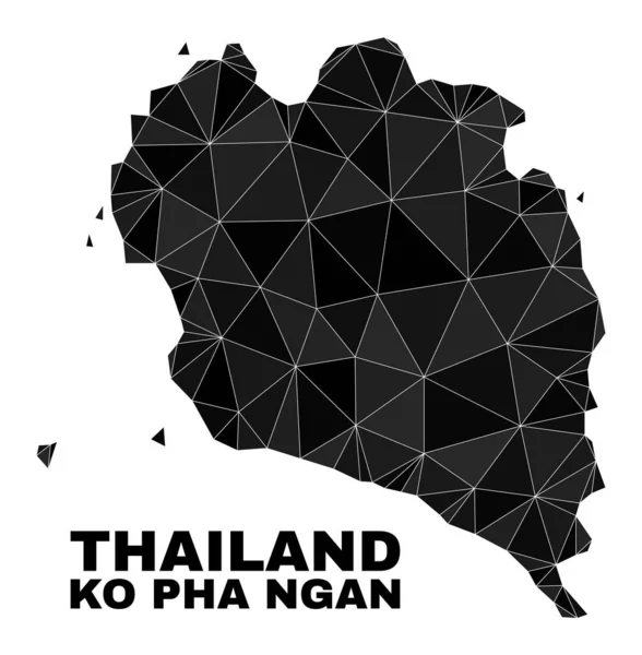 Vector Polygimonic Ko Pha Ngan Map — 스톡 벡터