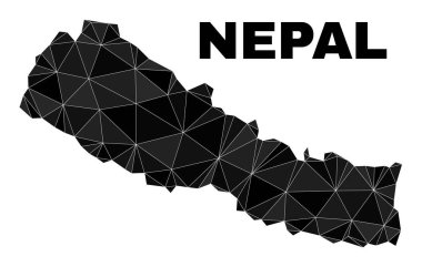 Vektör Üçgeni Dolu Nepal Haritası