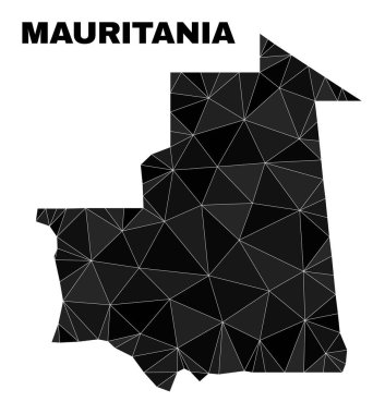 Moritanya Haritası Dolu Vektör Üçgeni