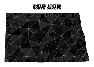 Kuzey Dakota Eyalet Haritası Doldurulmuş Vektör Üçgeni