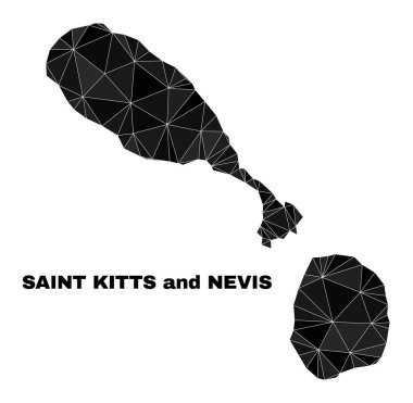 Vector Üçgeni Saint Kitts ve Nevis Haritası