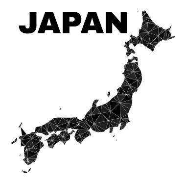 Vektör Lowpoly Japonya Haritası