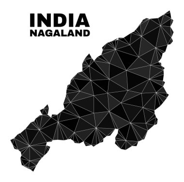 Vektör Lowpoly Nagaland Eyalet Haritası