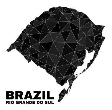 Vektör Çokgen Rio Grande Do Sul Eyalet Haritası