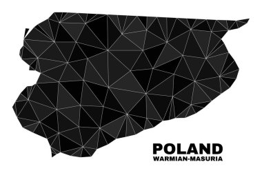 Vektör Lowpoly Ilık-Masurian Voyvoda Haritası
