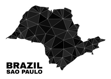 Vektör Lowpoly Sao Paulo Eyalet Haritası