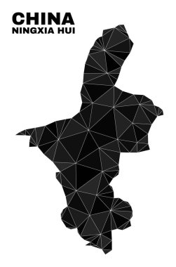 Vektör Çokgen Ningxia Hui Bölgesi Haritası