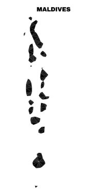 Vektör Lowpoly Maldivler Haritası