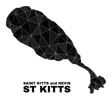 Vektör Lowpoly St Kitts Adası Haritası