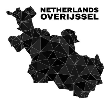 Vektör Çokgen Overijssel Vilayet Haritası