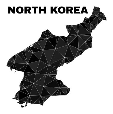 Vektör Lowpoly Kuzey Kore Haritası