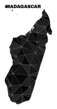 Madagaskar Adası Haritasını Doldurulmuş Vektör Üçgeni