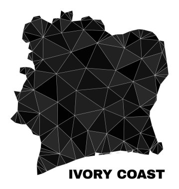 Vektör Lowpoly Fildişi Sahil Haritası