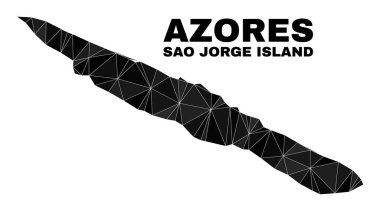 Sao Jorge Adası Haritası Doldurulmuş Vektör Üçgeni