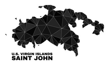 Aziz John Adası Haritası Dolu Vektör Üçgeni