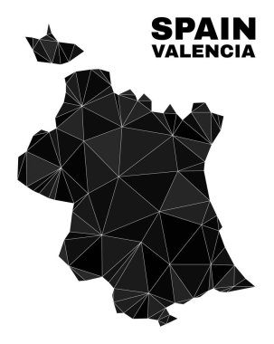 Valencia Vilayet Haritası Dolu Vektör Üçgeni