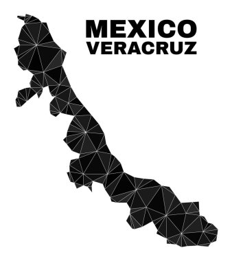 Vektör Üçgeni Doldurulmuş Veracruz Durum Haritası