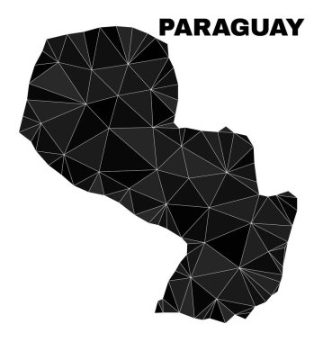 Vektör Lowpoly Paraguay Haritası