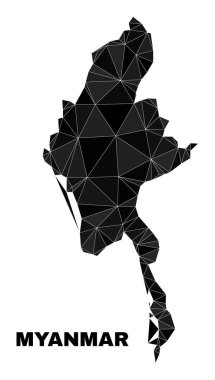 Vektör Çokgen Myanmar Haritası