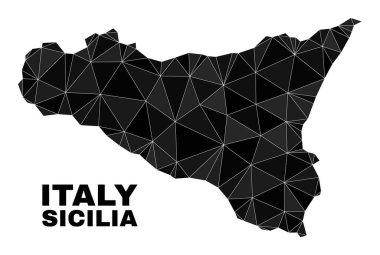 Vektör Lowpoly Sicilya Haritası