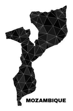 Mozambik Haritası Dolu Vektör Üçgeni