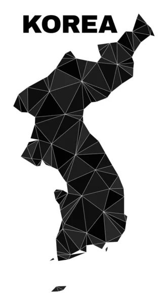 Vector Driehoek Gevuld Korea Kaart — Stockvector