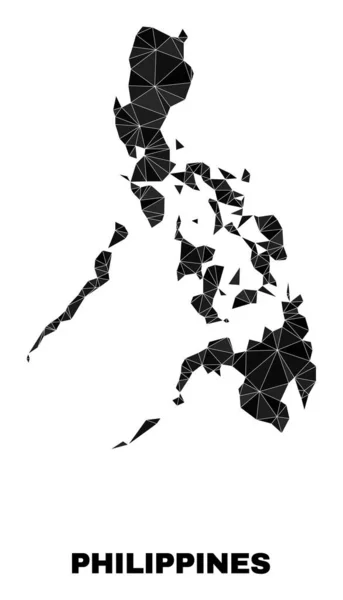Vector Lowpoly Filippine Mappa — Vettoriale Stock