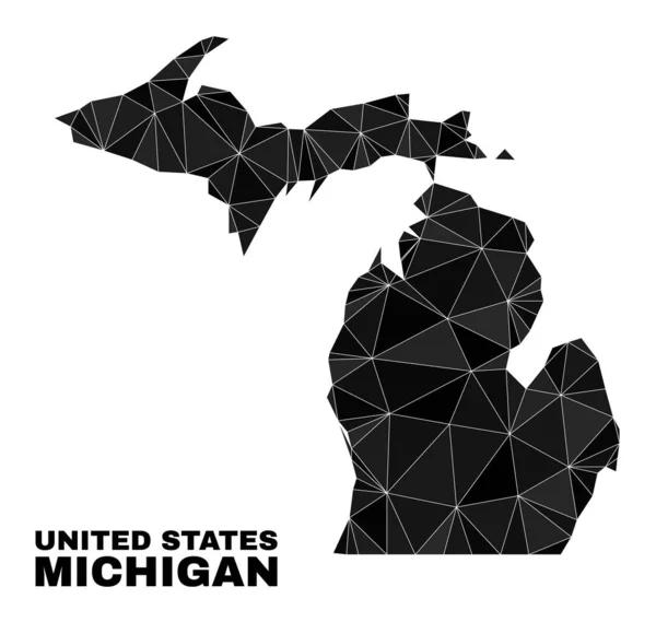 Mapa del estado de Michigan lleno del triángulo vectorial — Vector de stock